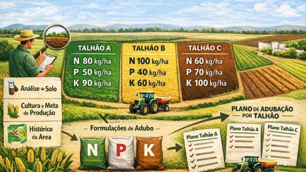 Adubação de sistema: como planejar NPK por talhão