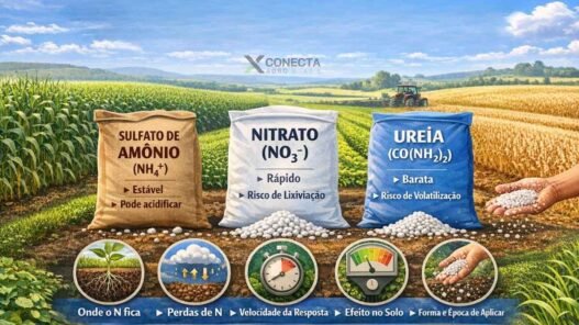 Amônio, nitrato e ureia: o que muda na prática pro produtor