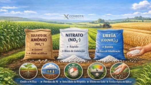 Amônio, nitrato e ureia: o que muda na prática pro produtor