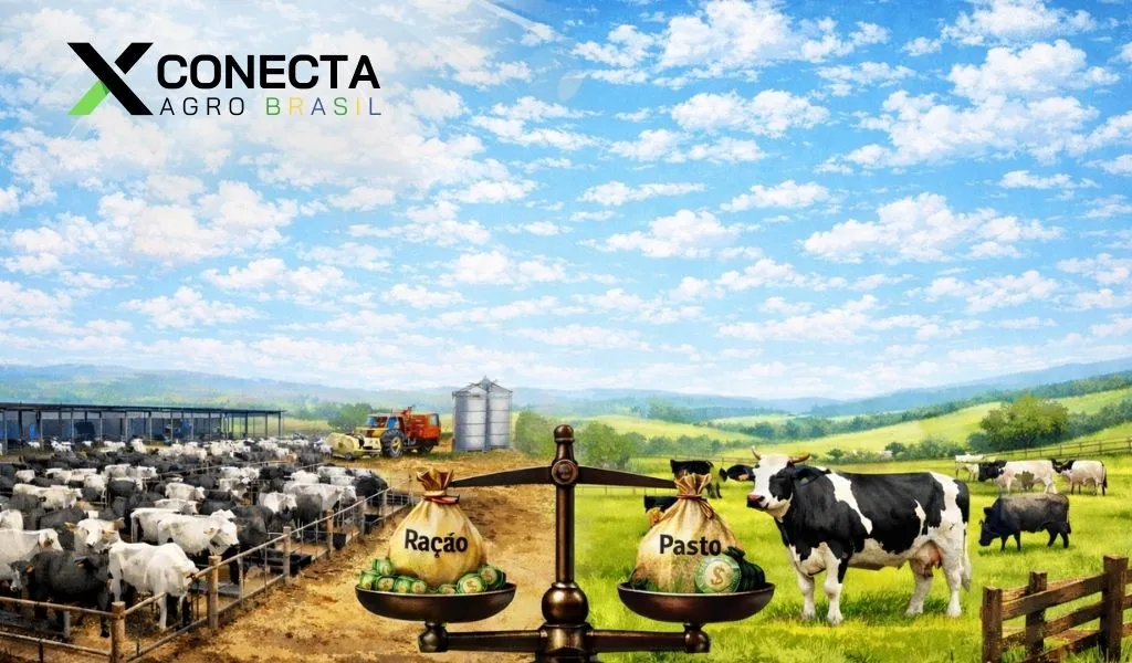 Confinamento vs pasto: quando cada um ganha em custo por arroba?