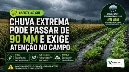 Chuva Extrema no Sul Pode Passar de 90 mm e Preocupa Lavouras