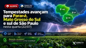 Tempestades Avançam para Paraná, Mato Grosso do Sul e Sul de São Paulo Nesta Quarta