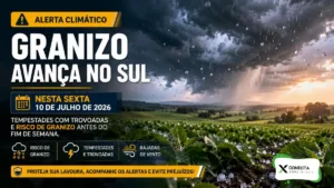Granizo avança no Sul nesta sexta e pode atingir lavouras antes do fim de semana