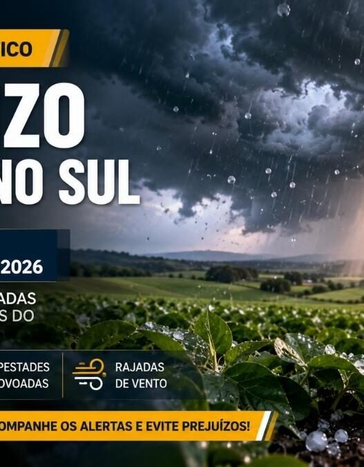 Granizo avança no Sul nesta sexta e pode atingir lavouras antes do fim de semana