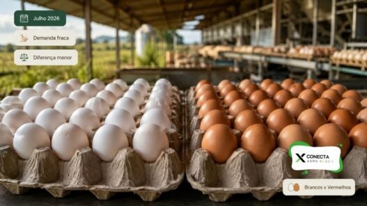 Ovos Brancos e Vermelhos Ficam Mais Próximos no Preço com Demanda Fraca em Julho