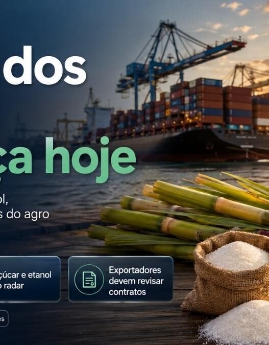 Tarifa dos EUA Começa Hoje e Acende Alerta para Açúcar, Etanol, Máquinas e Exportadores do Agro