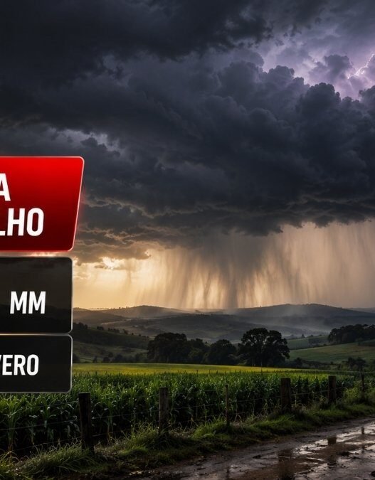 Alerta vermelho de chuva em Santa Catarina: volume pode passar de 100 mm