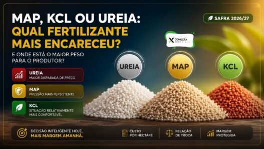 Preço dos fertilizantes em 2026: MAP, KCl ou ureia, qual mais encareceu e onde pesa mais?