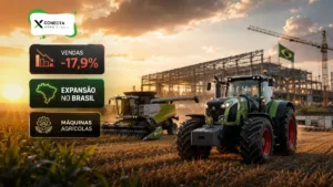 Vendas de máquinas agrícolas caem 17,9% em 2026