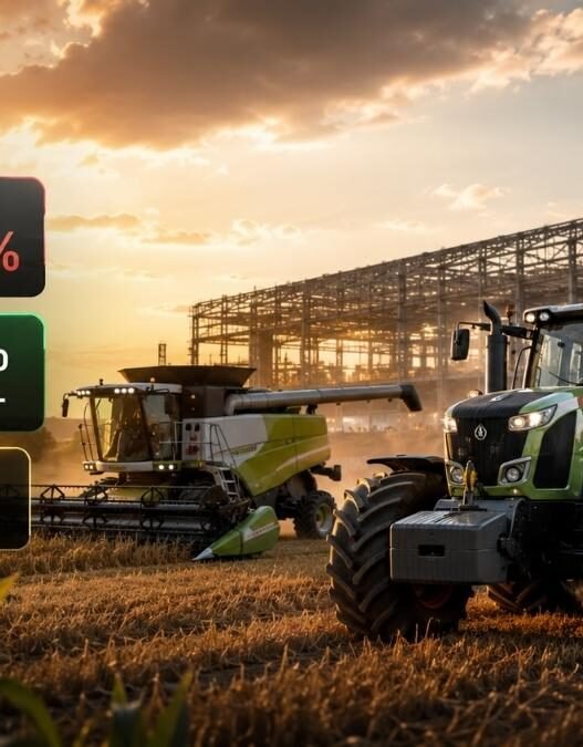 Vendas de máquinas agrícolas caem 17,9% em 2026