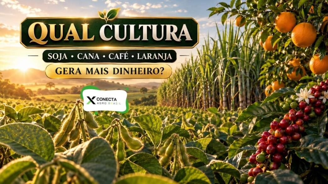 Qual cultura gera mais dinheiro no campo brasileiro: soja, cana, café ou laranja?