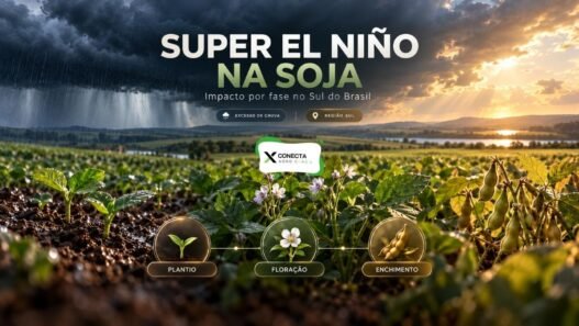 Super El Niño 2026/27 na soja: impacto em cada fase da cultura no Sul do Brasil