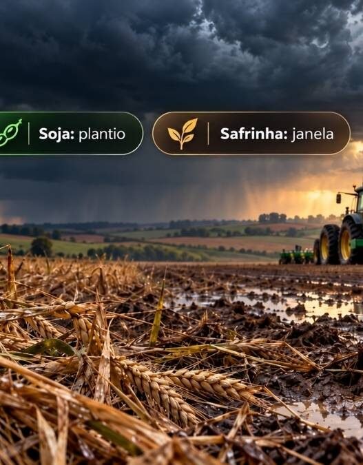 Depois das perdas no trigo, chuva ameaça atrasar a soja e mudar o calendário da safrinha no Paraná