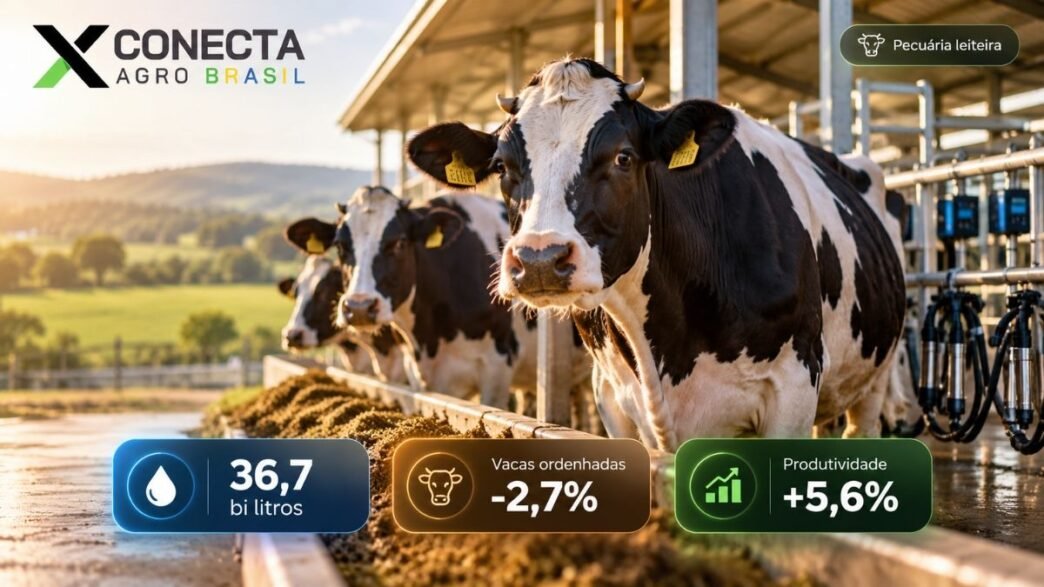 Brasil bate recorde de produção de leite com menos vacas