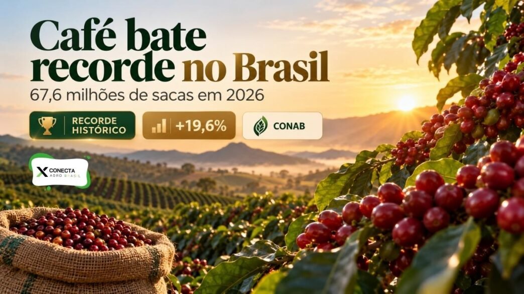 Café bate recorde no Brasil: safra chega a 67,6 milhões de sacas em 2026